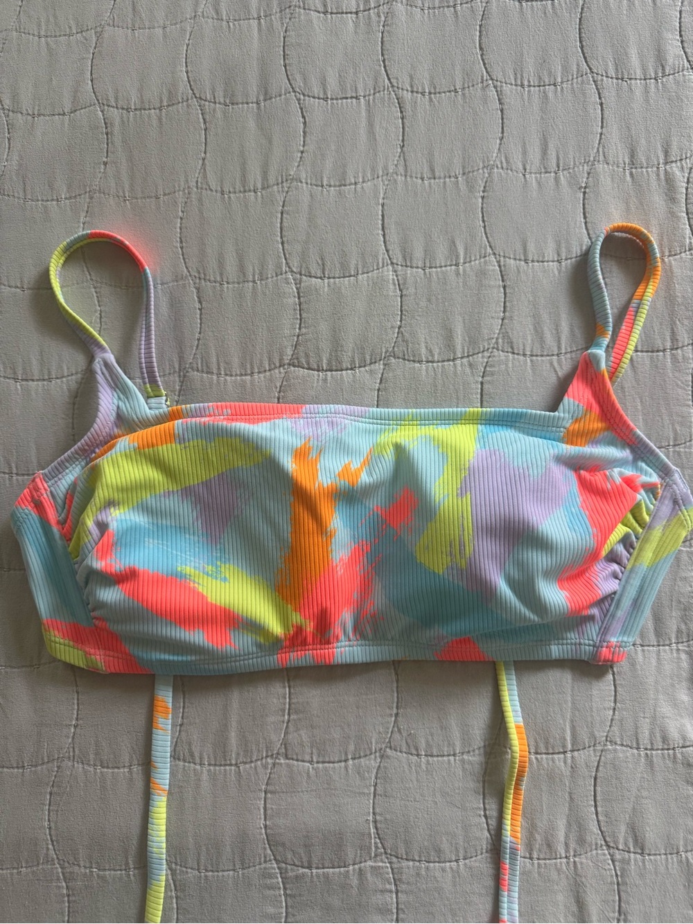 Wild Fable Brushstrokes Ribbed Bikini Top